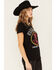 Recycled Karma Women's Fireball Rhinestone Graphic Tee, Black, hi-res