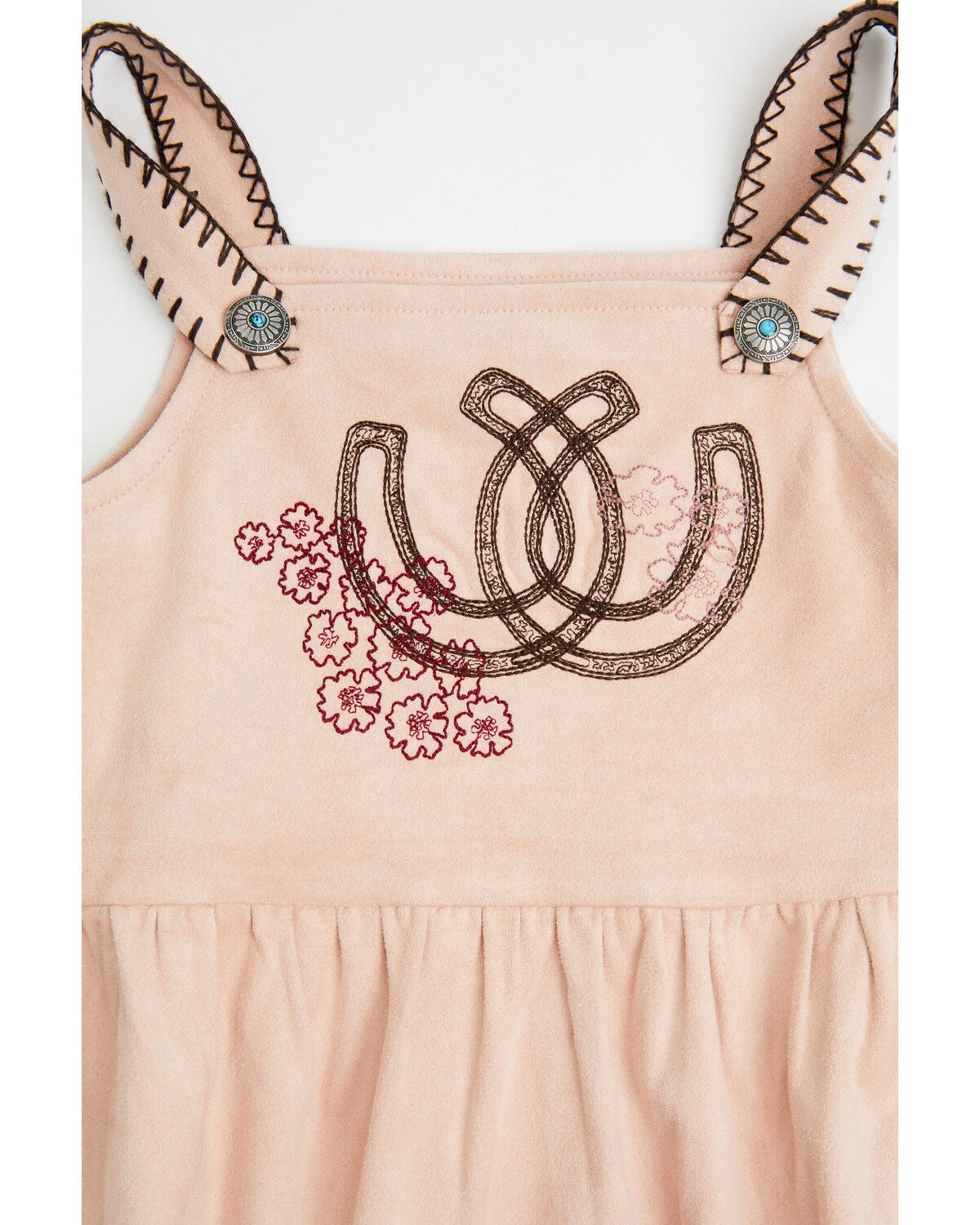Image #2 - Shyanne Toddler Girls' Embroidered Faux Suede Sleeveless Dress, Blush, hi-res