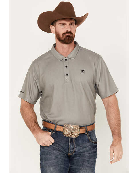 Image #1 - RANK 45® Men's Engineer Short Sleeve Polo Shirt, Grey, hi-res