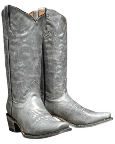 Tanner Mark Women's Miranda Western Boots - Square Toe , Grey, hi-res