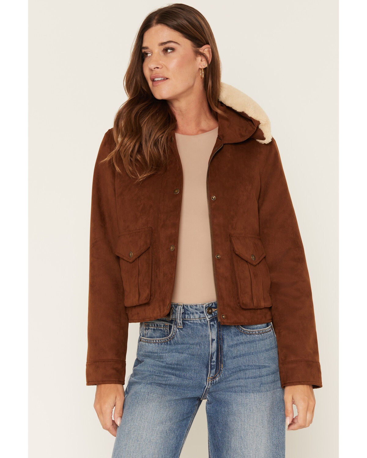 Levi's Women's Maple Sherpa Collar Barn Jacket, Medium Brown, hi-res