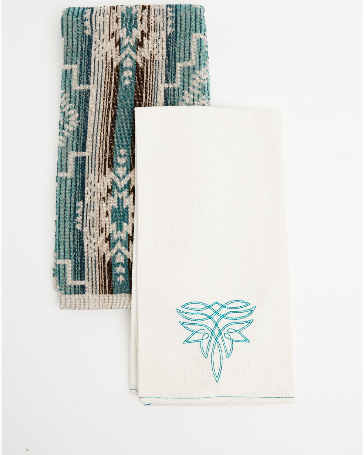 Boot Barn Western Kitchen Towel Set - 2 Pack, Teal, hi-res