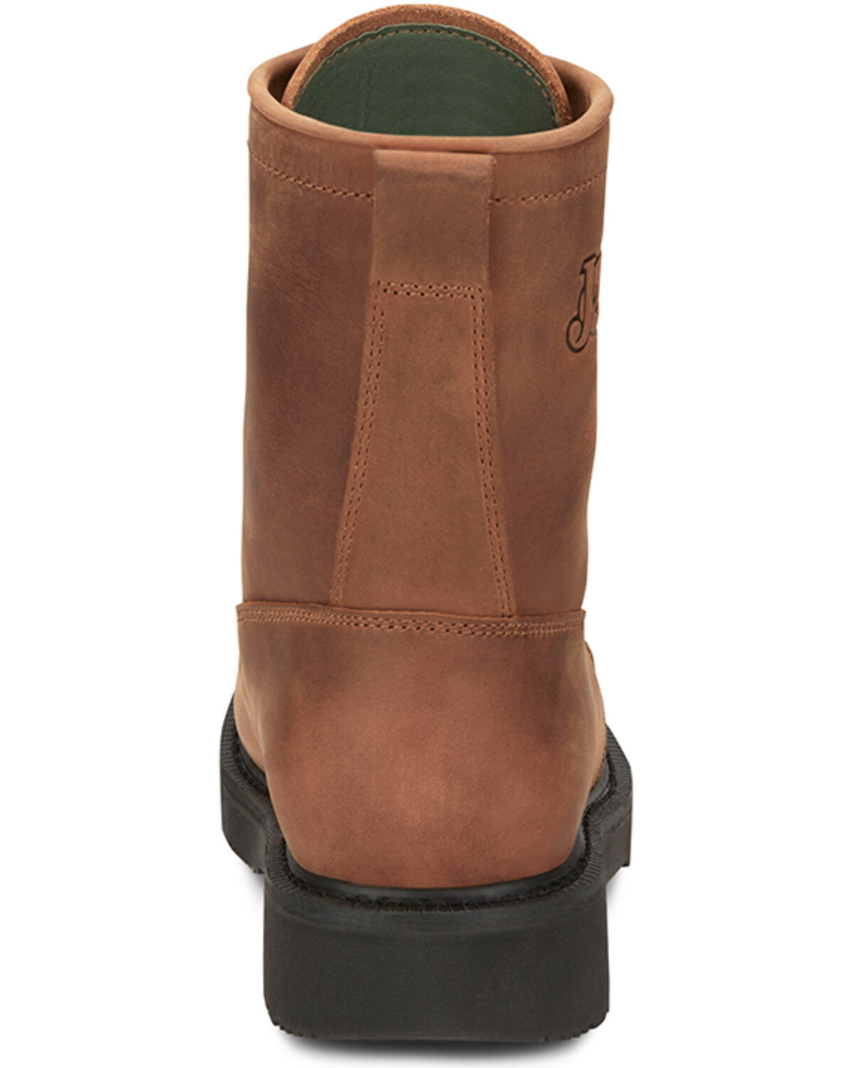 Image #5 - Justin Men's 8" Livestock Lace-Up Work Boots - Steel Toe, Brown, hi-res