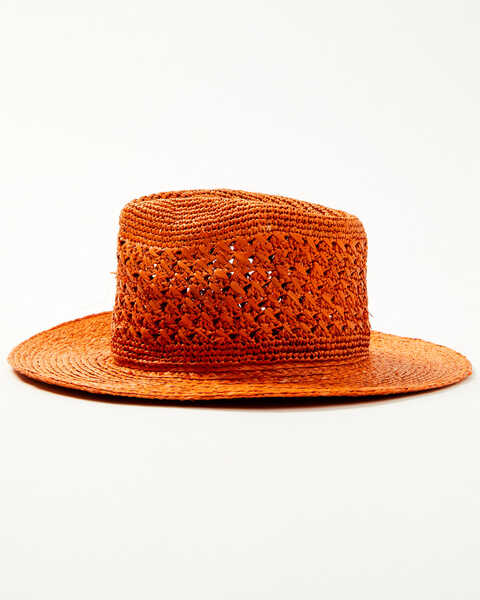 Image #3 - Shyanne Women's Vented Straw Fedora , Rust Copper, hi-res