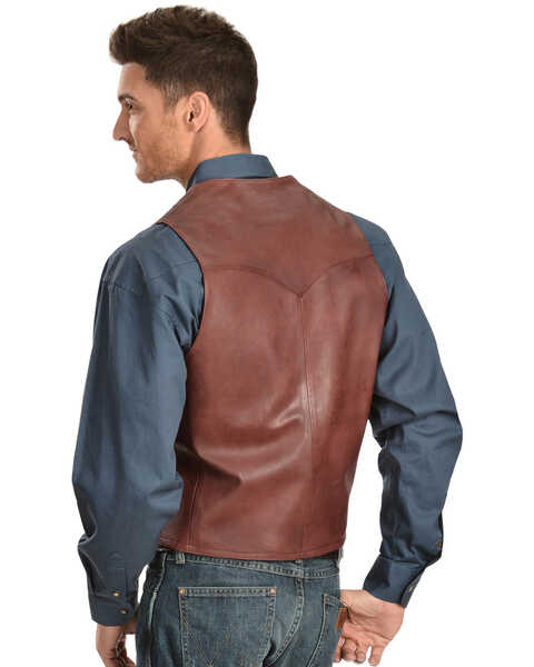 Scully Lamb Leather Vest, Black Cherry, hi-res