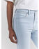 Image #4 - Wrangler® X Barbie™ Women's Light Wash High Rise Westward Pink Patch Stretch Bootcut Jeans, , hi-res