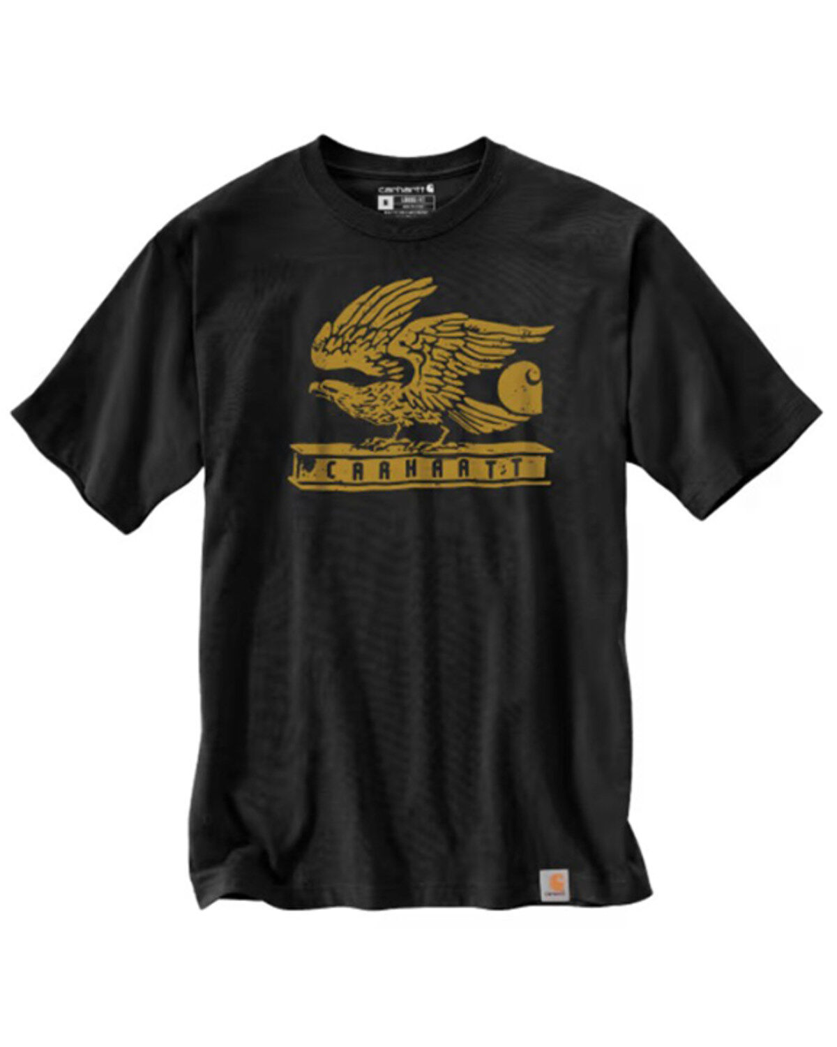 Image #1 - Carhartt Men's Loose Fit Heavyweight Eagle Short Sleeve Graphic T-Shirt, Black, hi-res