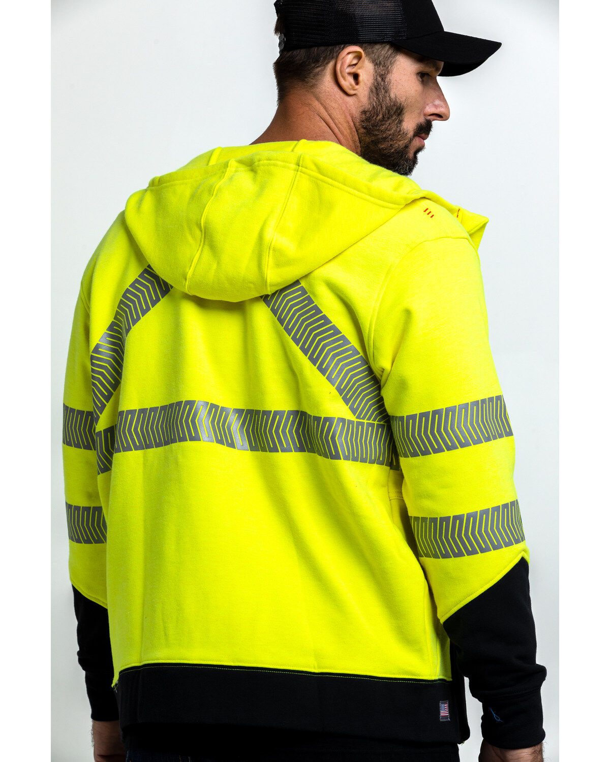 Image #2 - Ariat Men's FR Hi-Vis Full Zip Work Hooded Jacket, Bright Yellow, hi-res
