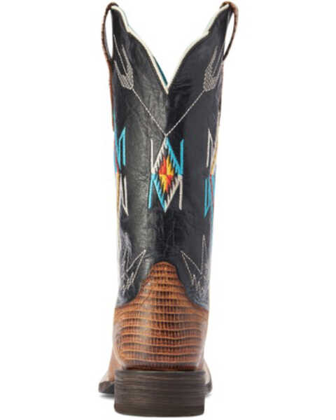 Ariat Women's Frontier Chimayo Ancient Southwestern Embroidered Western Boots - Broad Square Toe , Black, hi-res