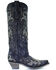 Image #3 - Corral Women's Tall Studded Overlay & Crystals Western Boots - Snip Toe, , hi-res