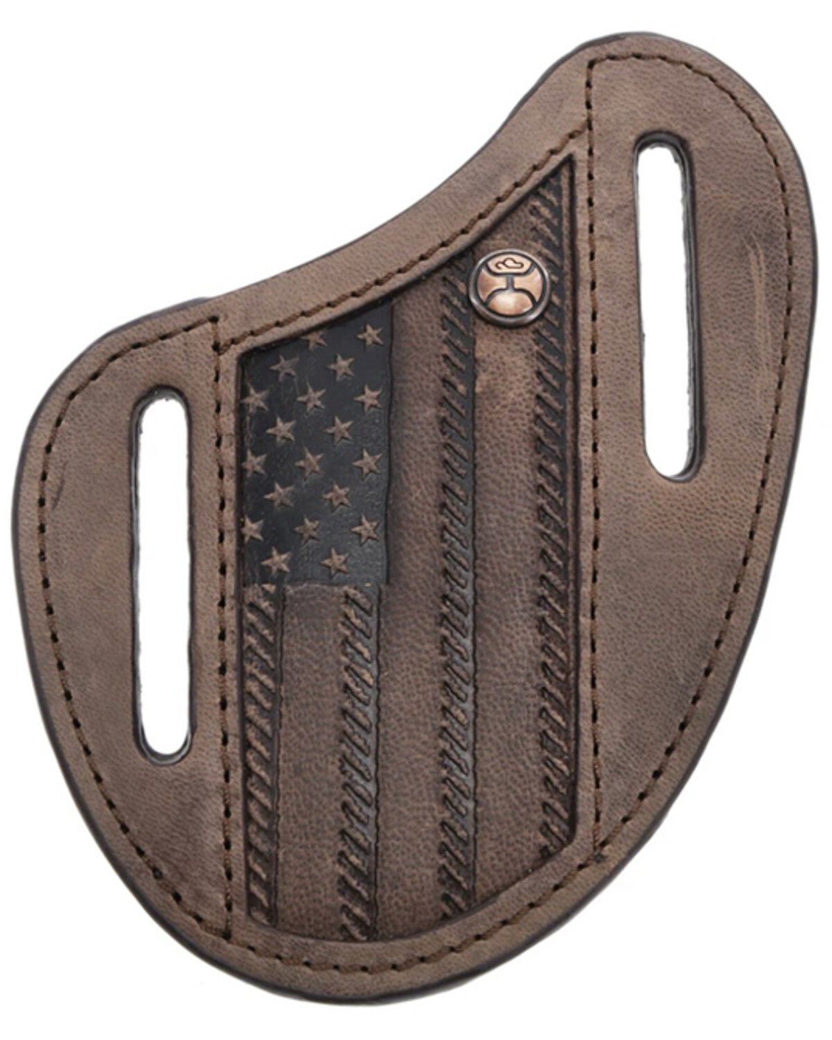 Hooey Liberty Roper Leather Pancake Knife Sheath, Brown, hi-res