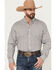 Image #1 - Cinch Men's Geo Print Long Sleeve Button-Down Western Shirt, White, hi-res