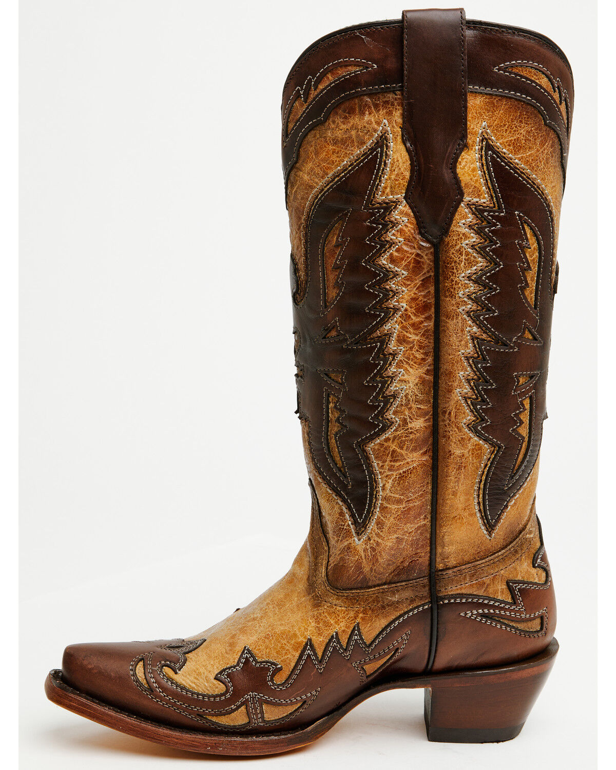 Image #3 - Corral Women's Eagle Overlay Tall Western Boots - Snip Toe, Sand, hi-res