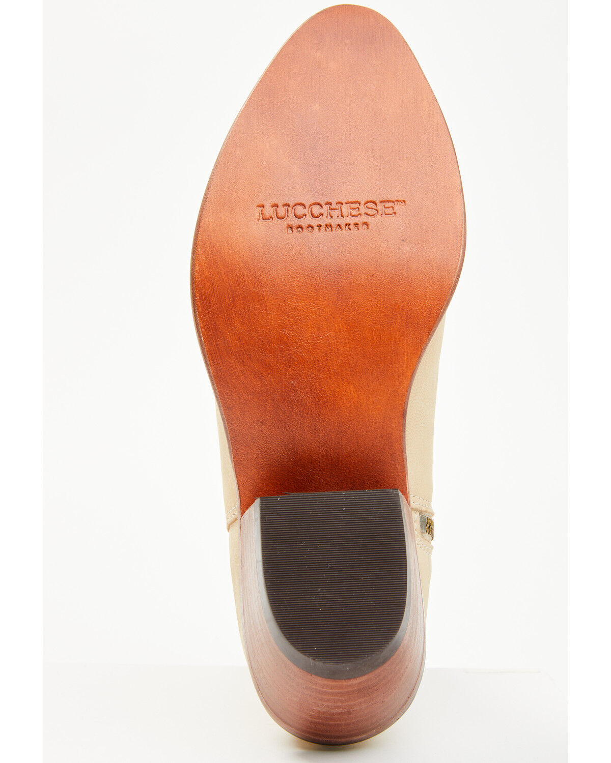 Image #7 - Lucchese Women's Lilah Western Booties - Round Toe, Cream, hi-res
