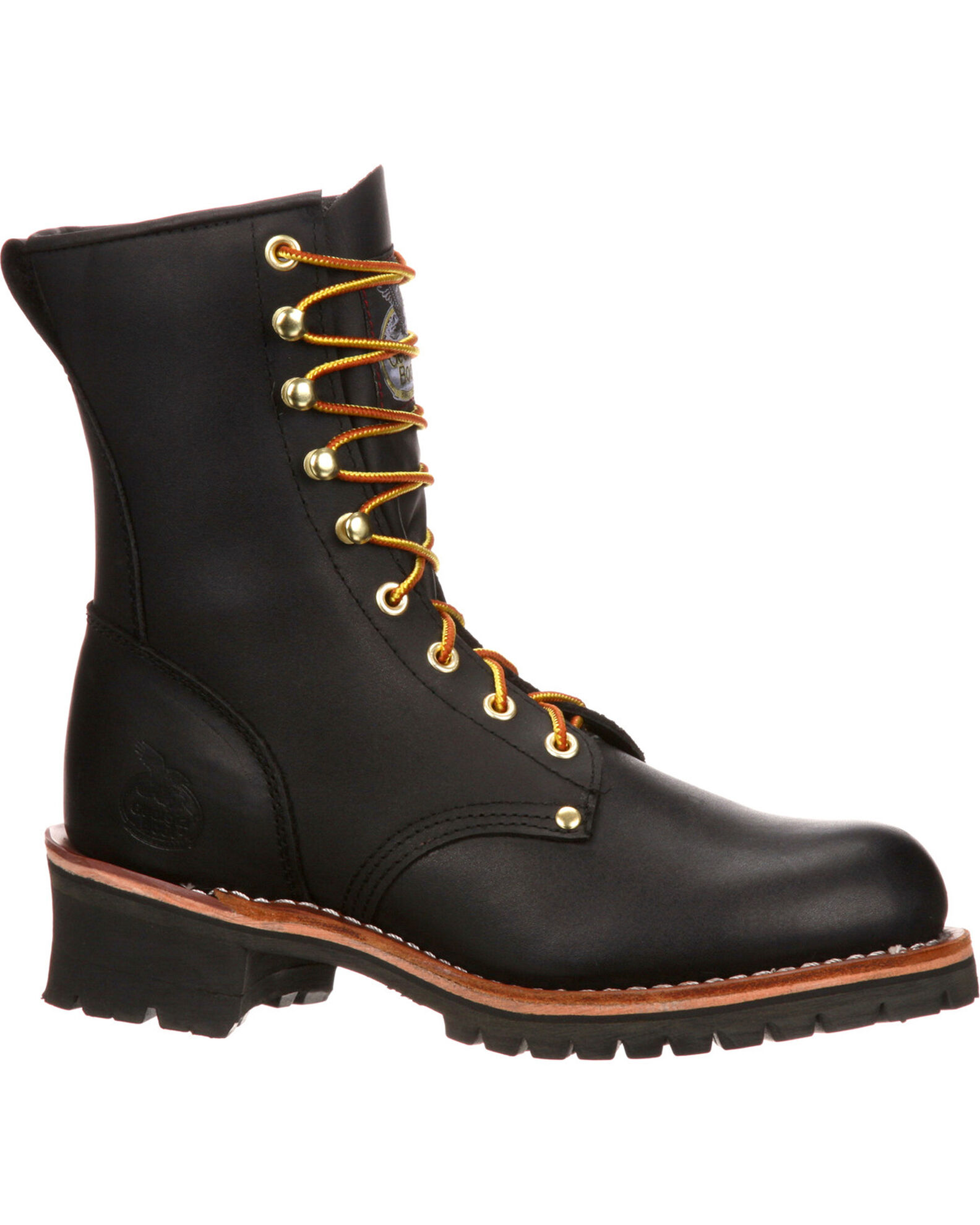 Image #1 - Georgia Boot Men's Logger Work Boots - Round Toe, Black, hi-res