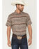 Image #1 - Cody James Men's Captain Southwestern Print Short Sleeve Button-Down Stretch Western Shirt, Brown, hi-res
