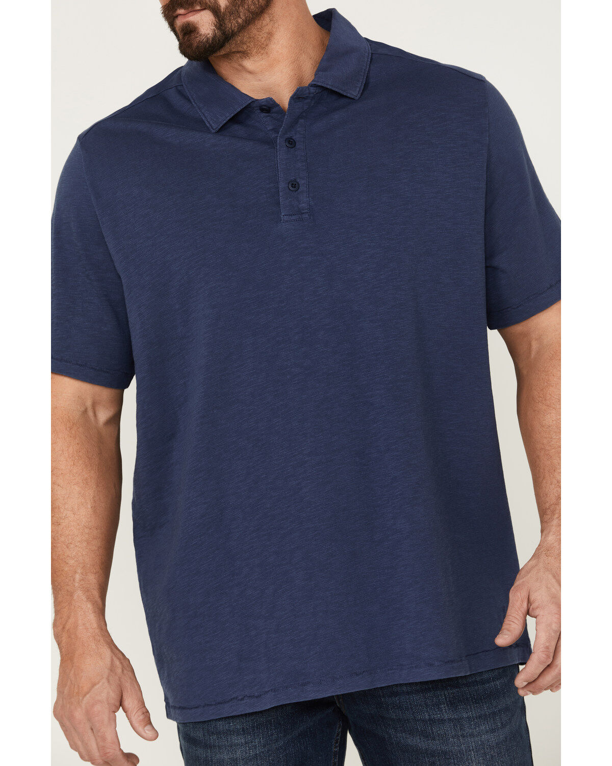 Image #3 - Brothers and Sons Men's Solid Slub Short Sleeve Polo Shirt, Navy, hi-res