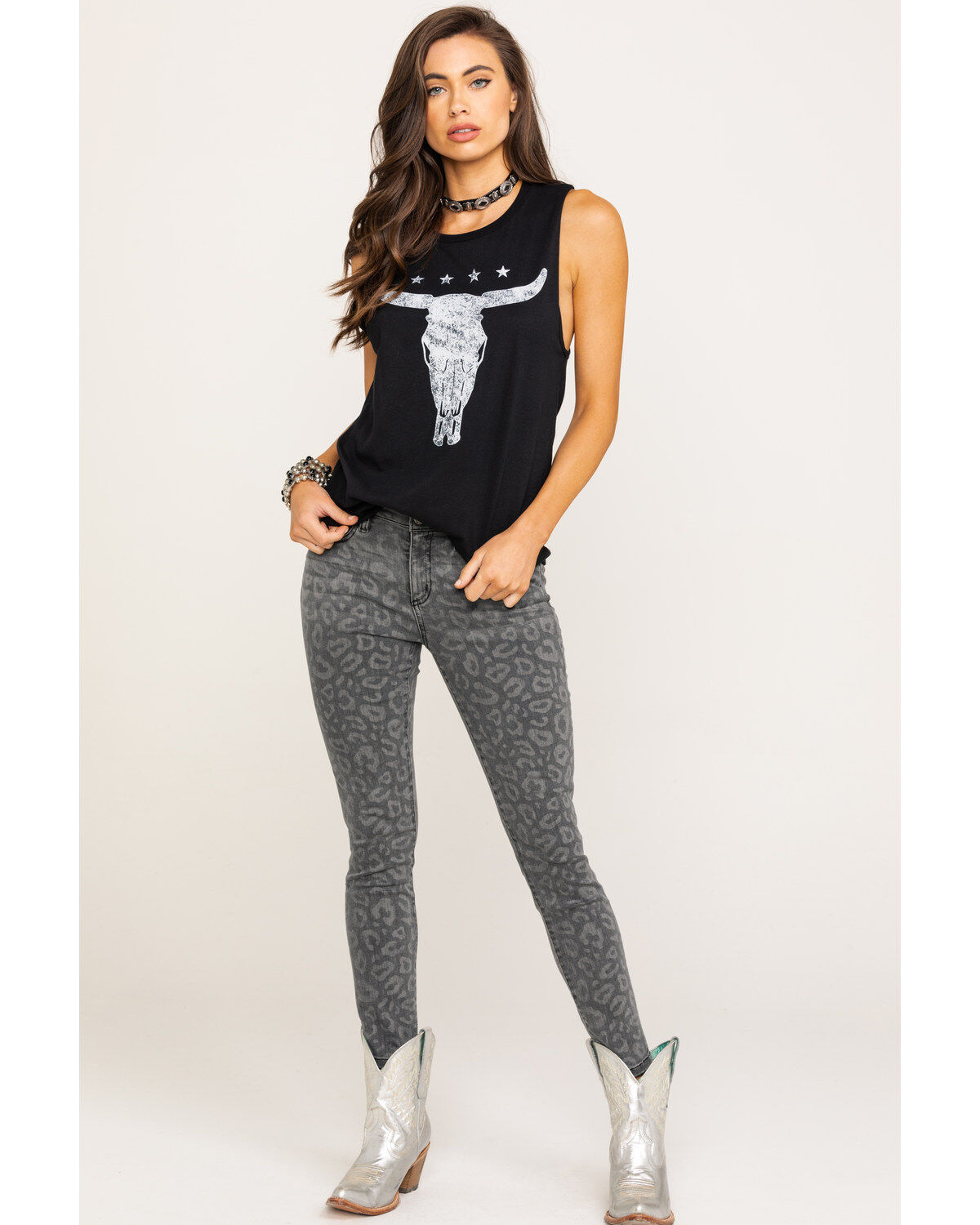 grey leopard jeans