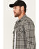Image #2 - Brothers and Sons Men's Locket Plaid Print Long Sleeve Button-Down Stretch Western Shirt, Charcoal, hi-res