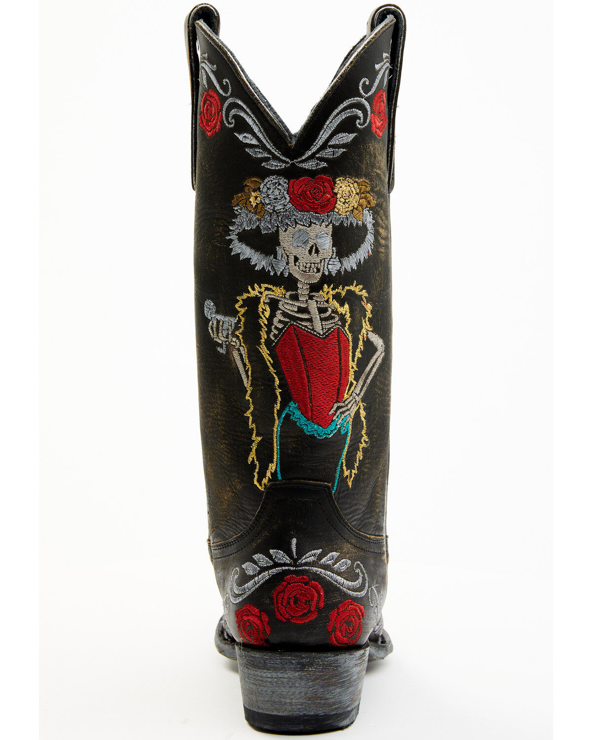 Image #5 - Old Gringo Women's Reinas La Catrina Skeleton & Floral Embroidered Tall Western Leather Boots - Snip Toe, , hi-res