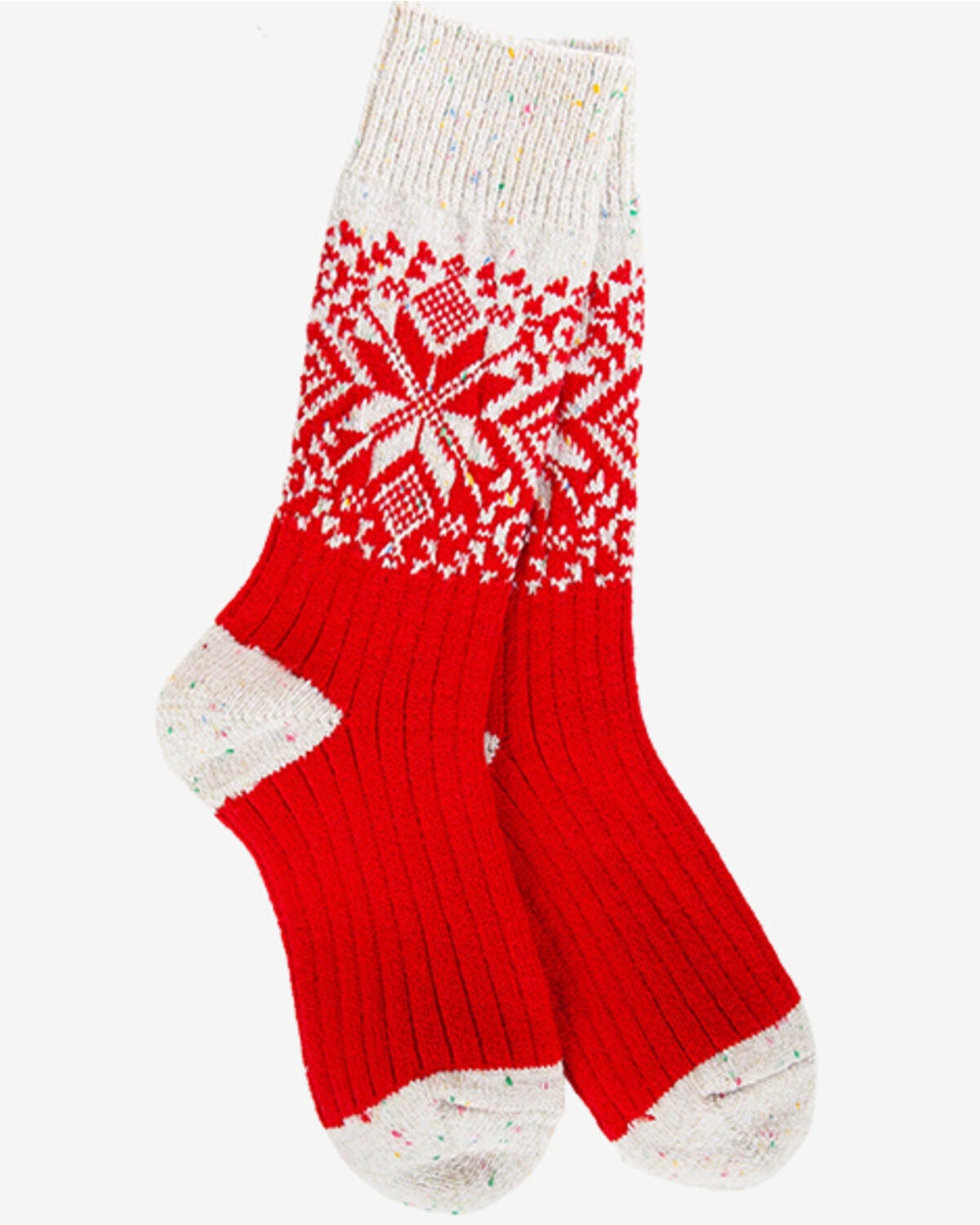 Image #1 - World's Softest Women's Holiday Crew Socks, Red, hi-res