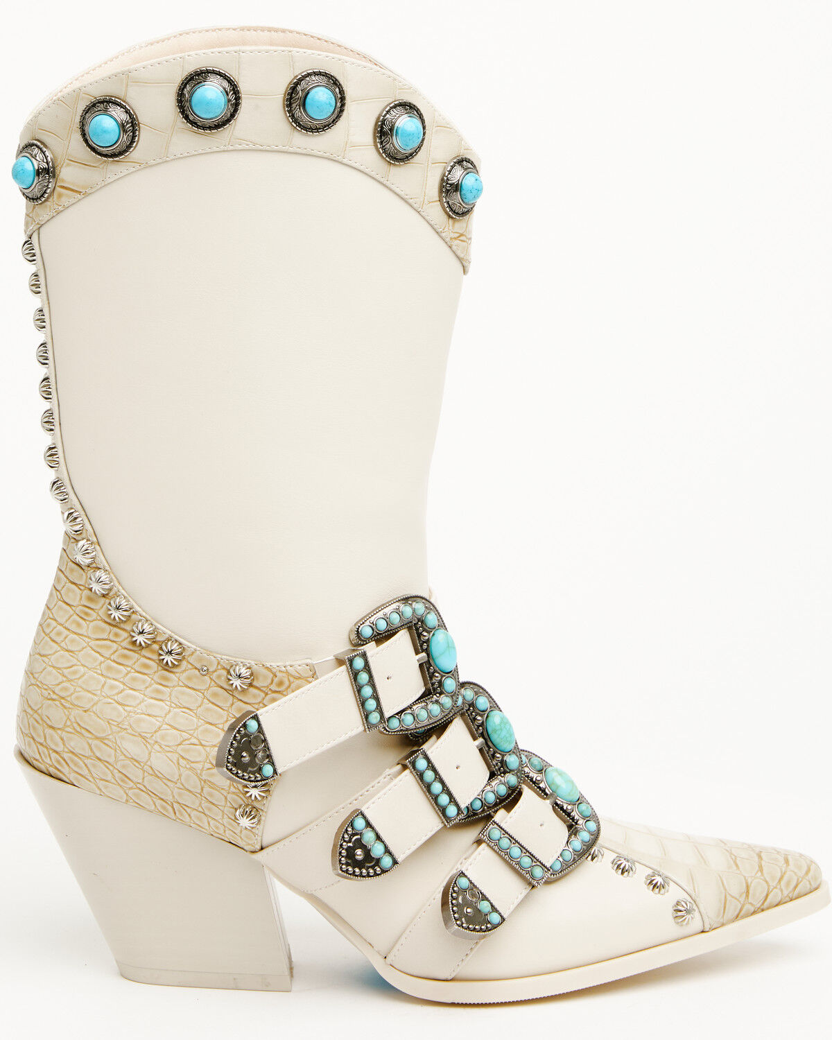 Image #2 - Azalea Wang Women's Balmoral Western Boots - Snip Toe, Ivory, hi-res