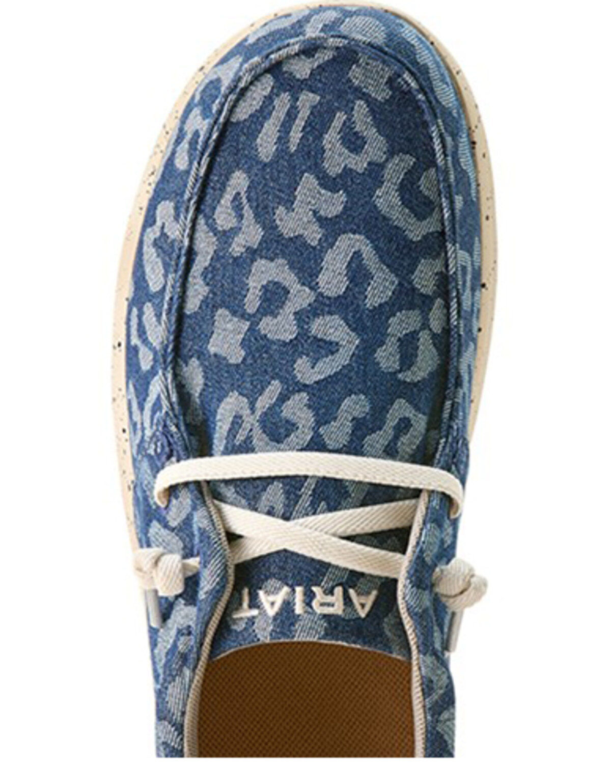 Image #4 - Ariat Women's Hilo Denim Leopard Print Casual Shoes - Moc Toe, Blue, hi-res
