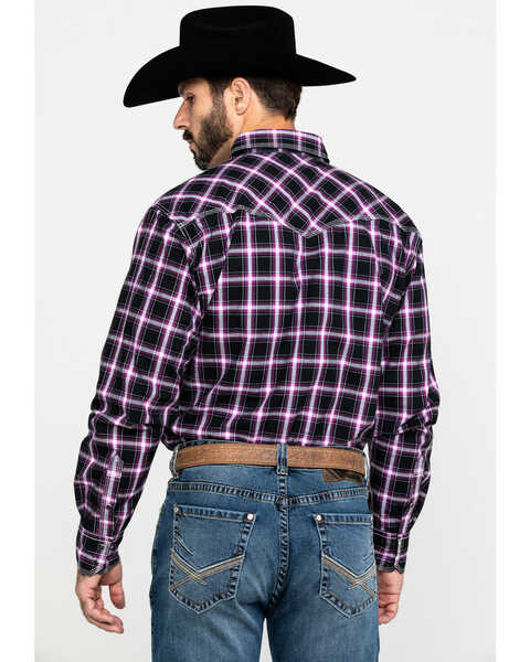 Image #2 - Wrangler 20X Men's Advanced Comfort Plaid Long Sleeve Western Shirt , , hi-res