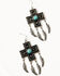 Image #1 - Shyanne Women's Antique Southwestern Cross Feather Earrings, Silver, hi-res