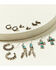 Image #1 - Shyanne Women's Cross Feather Earring 6-Piece Set, Silver, hi-res