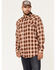 Moonshine Spirit Men's Trail Map Southwestern Plaid Snap Western Flannel Shirt , Cream, hi-res