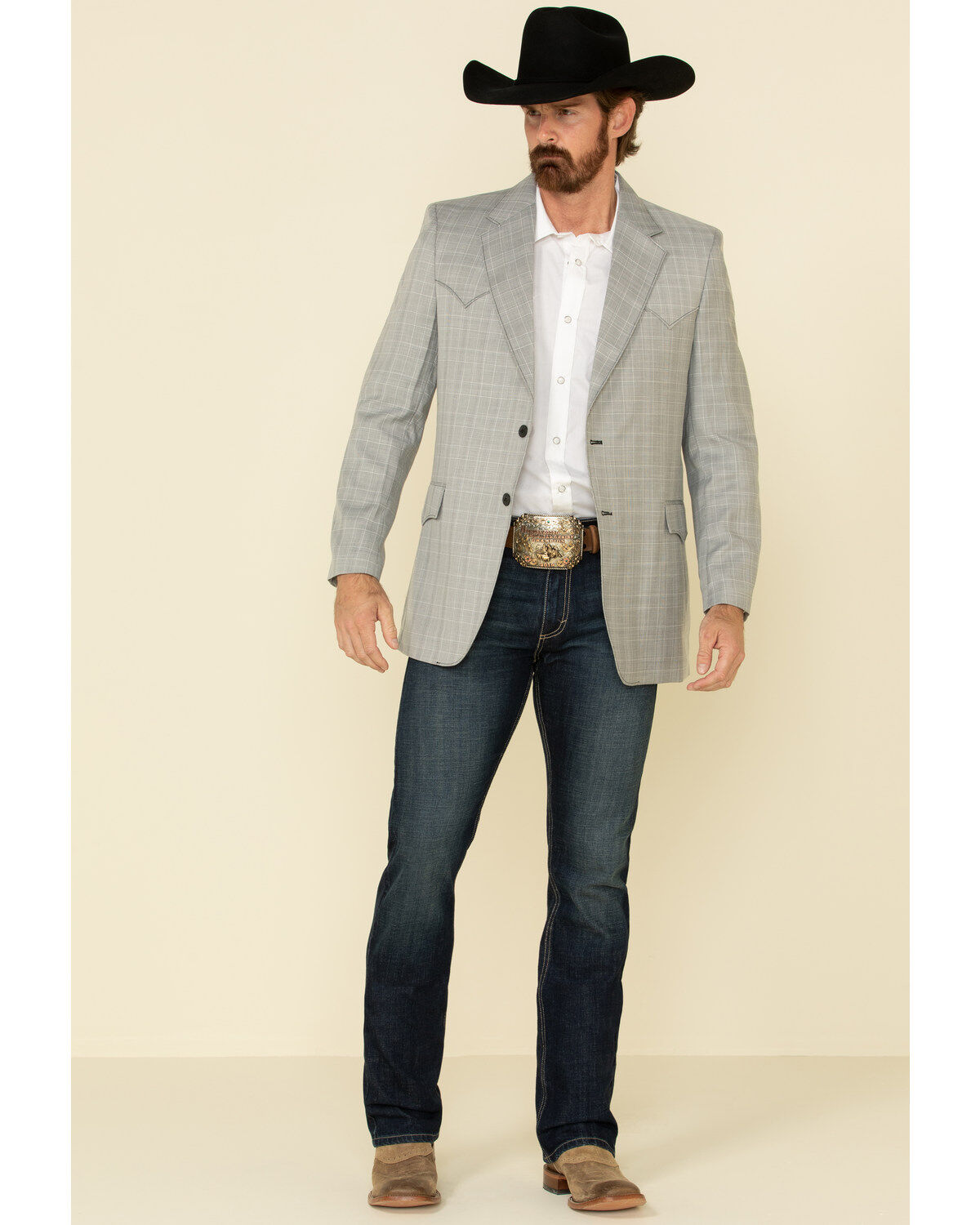 Image #3 - Circle S Men's Grey Plano Western Sportcoat , , hi-res