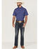 Image #2 - RANK 45® Men's Charge Small Plaid Print Button-Down Western Shirt, Blue, hi-res