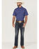 Image #2 - RANK 45® Men's Charge Small Plaid Print Button-Down Western Shirt , Blue, hi-res