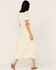 Flying Tomato Women's Just My Type Short Puff Sleeve Lace Midi Dress, Cream, hi-res