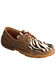 Image #1 - Twisted X Women's Zebra Hair On Hide Boat Shoes, Brown, hi-res