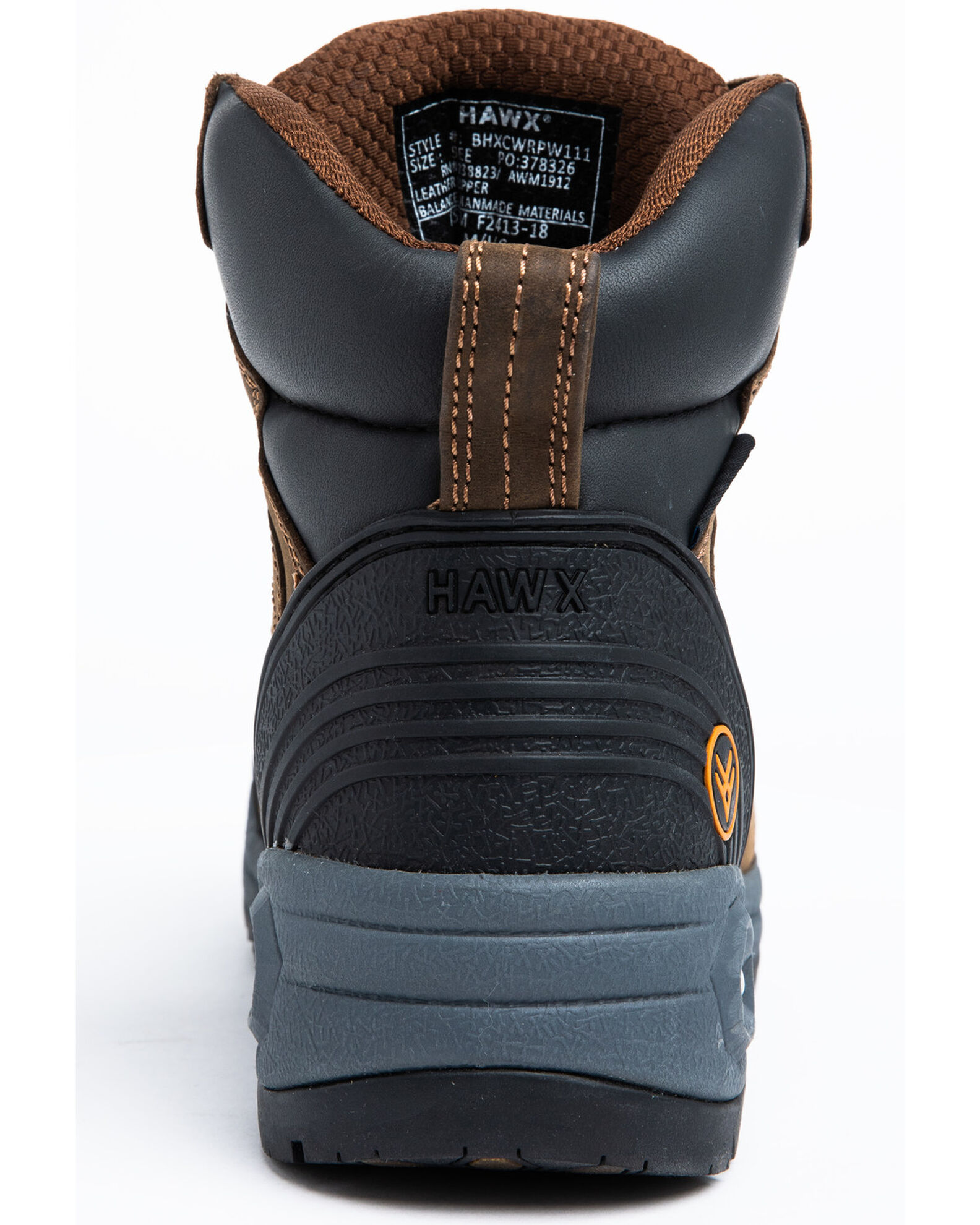 Image #5 - Hawx Men's 6" Crew Lace-To-Toe Work Boots - Composite Toe, Dark Brown, hi-res