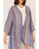 Image #3 - Cotton & Rye Women's Floral Border Print Kimono, Blue, hi-res