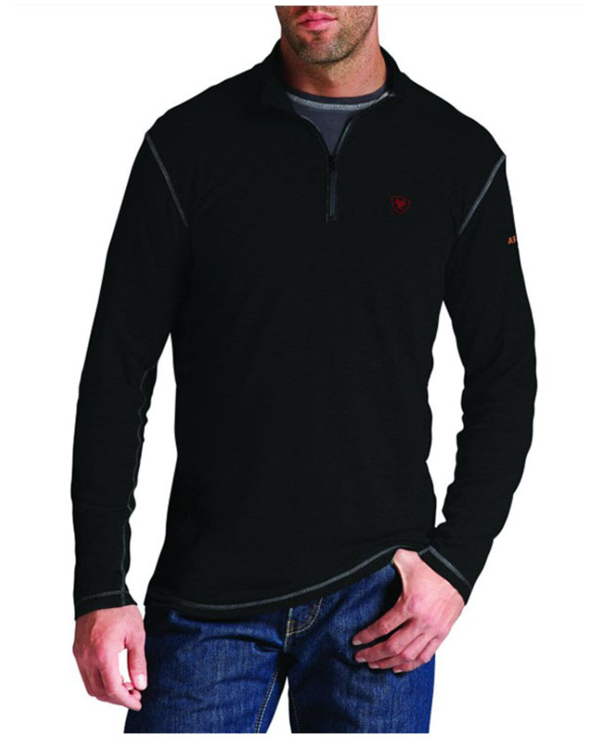 Image #2 - Ariat Men's FR Polartec 1/4-Zip Baselayer Pullover, , hi-res
