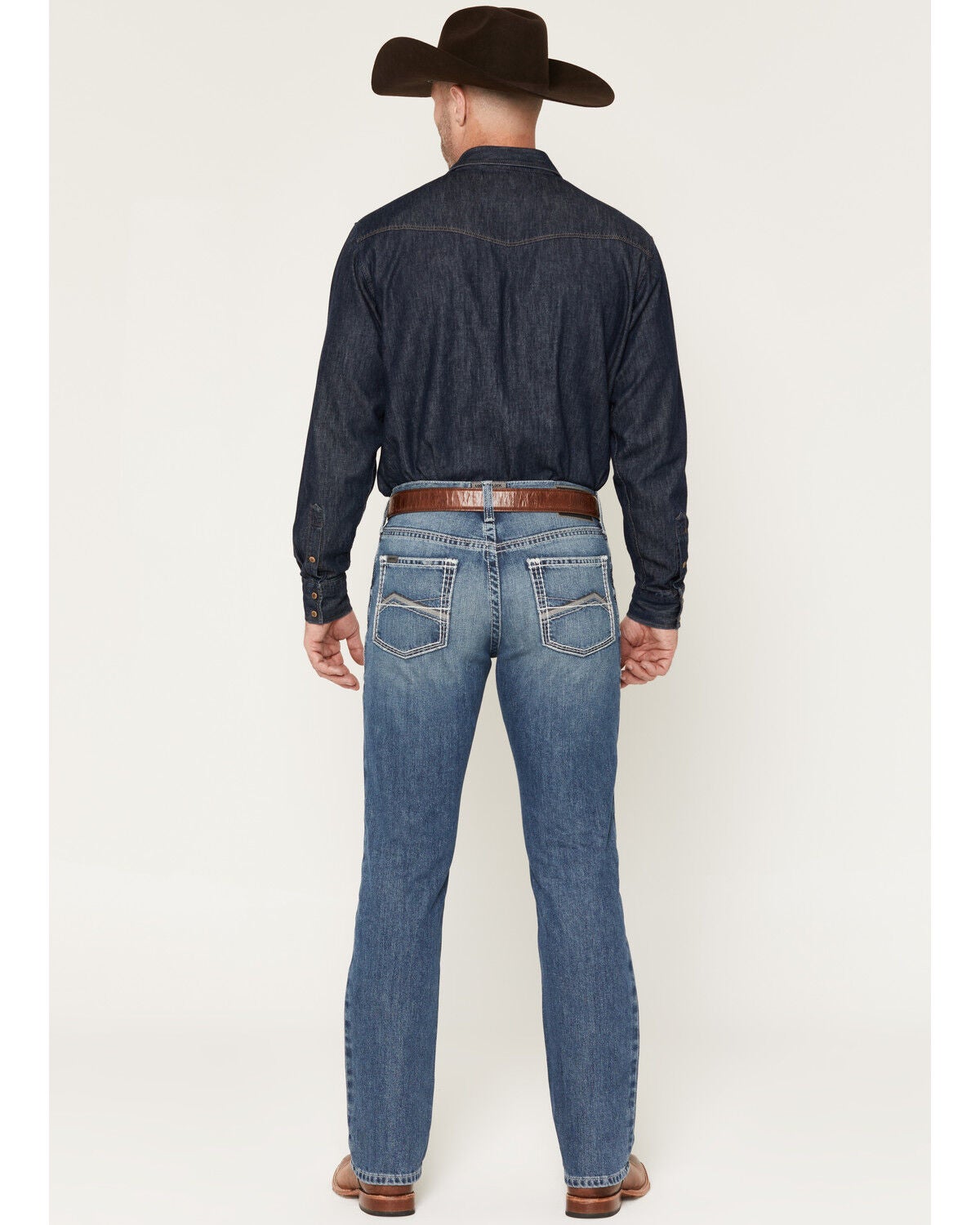 Image #3 - Ariat Men's M4 Logan Medium Wash Relaxed Straight Denim Jeans, Medium Wash, hi-res