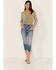 Wild Moss Women's Long Sleeve Super Soft Button Cinch Front Knit Top , Olive, hi-res