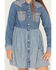 Image #3 - Wrangler Girls' Two-Toned Long Sleeve Denim Dress, Blue, hi-res