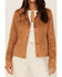 Fornia Women's Faux Suede Trucker Snap Jacket, Camel, hi-res