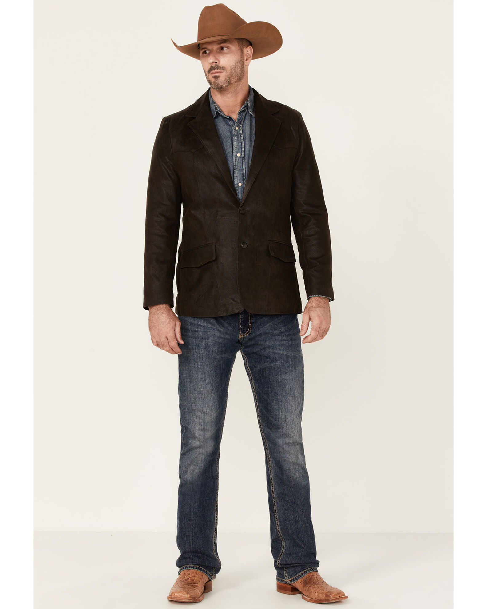 Image #2 - Cody James Men's Blazer - Long, Dark Brown, hi-res