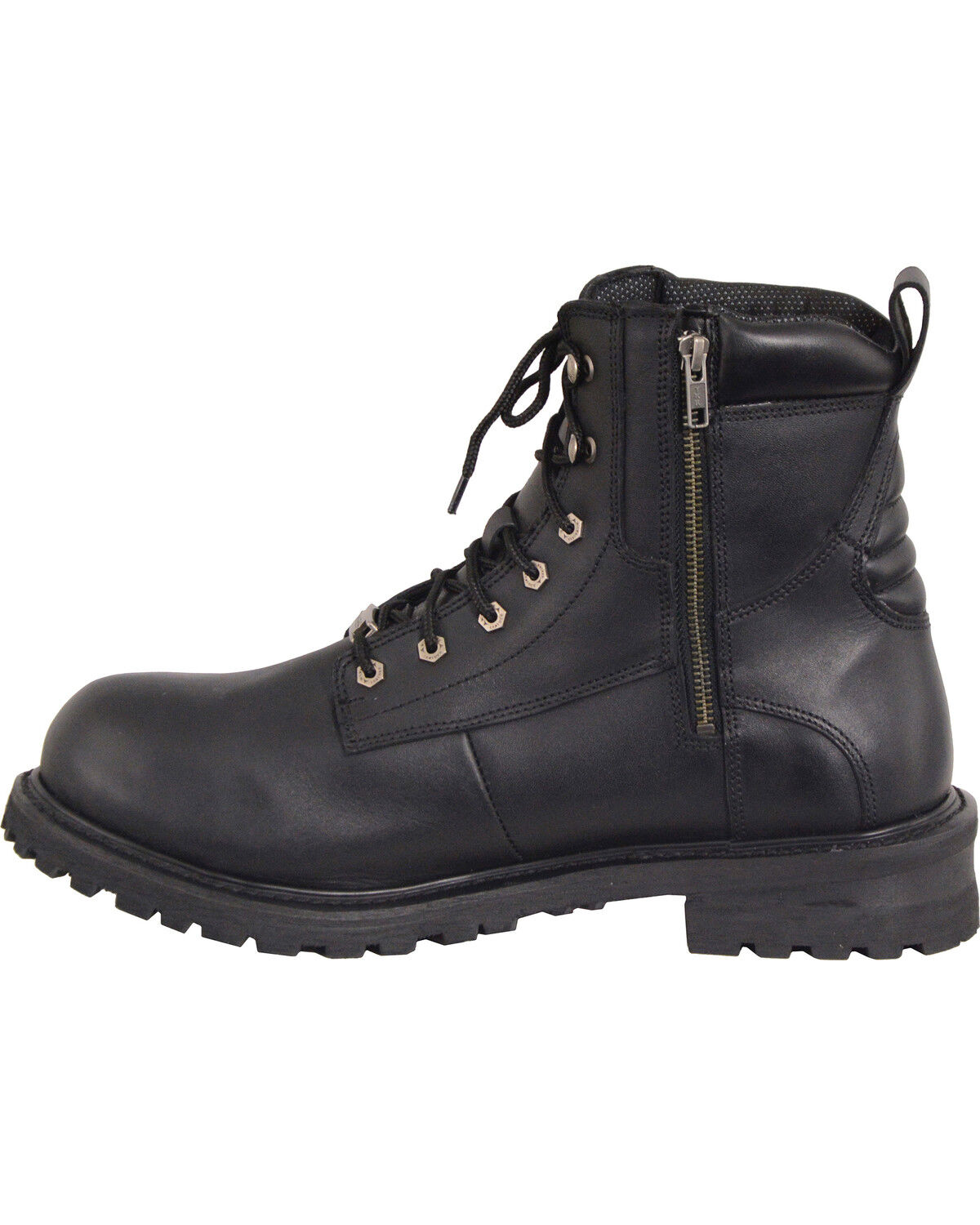 Image #2 - Milwaukee Leather Men's Black 6" Waterproof Lace Boots - Steel Toe, Black, hi-res
