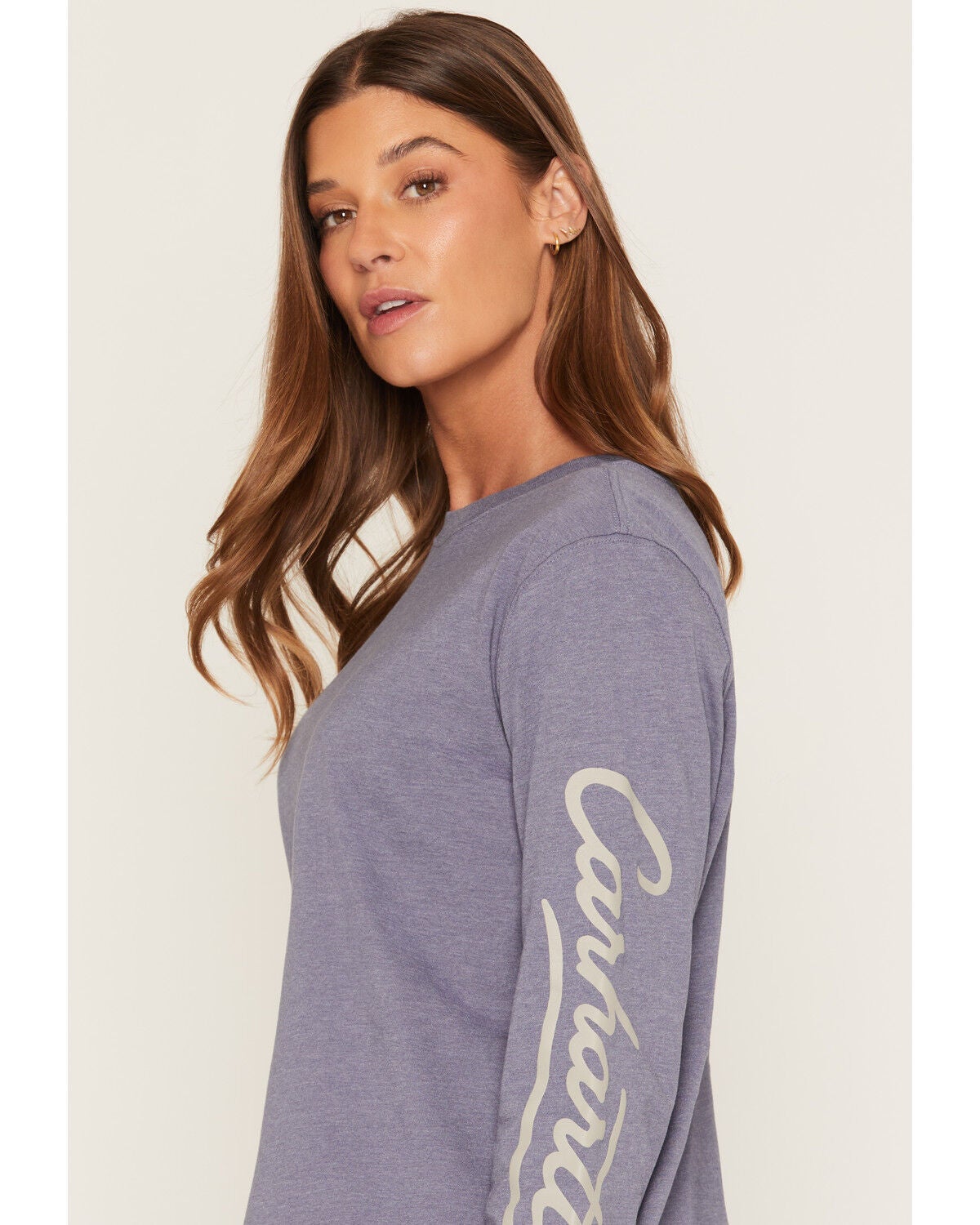 Image #2 - Carhartt Women's Irvine Loose Fit Logo Long Sleeve Work Shirt, Grey, hi-res