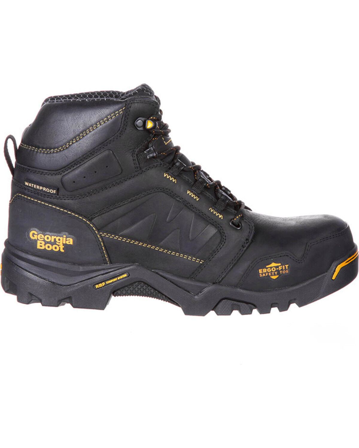 Image #2 - Georgia Boot Men's Amplitude Waterproof 6" Boots - Composite Toe, Black, hi-res