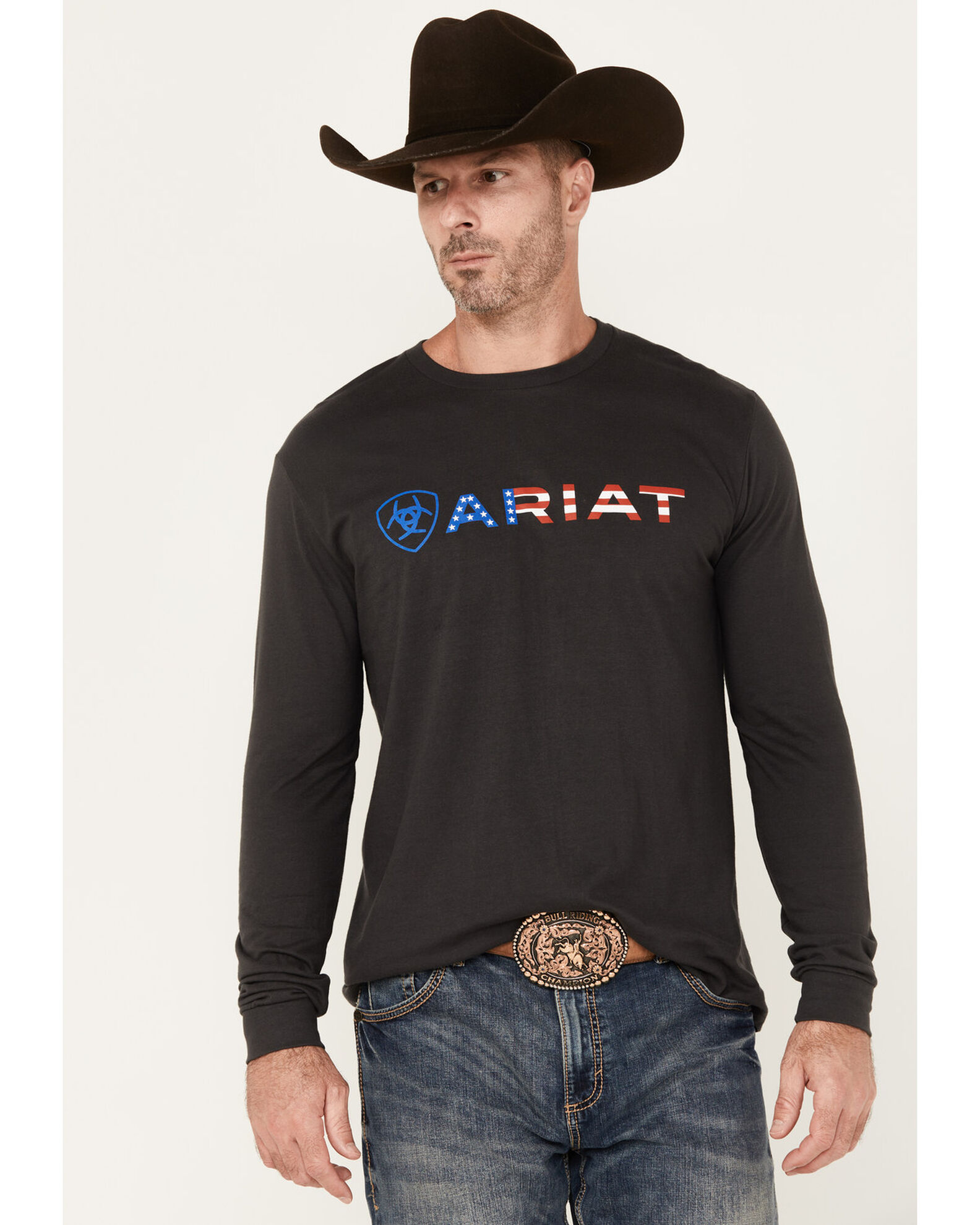 Ariat Men s Boot Barn Exclusive Americana Logo Long Sleeve Graphic T Shirt