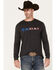 Image #1 - Ariat Men's Boot Barn Exclusive Americana Logo Long Sleeve Graphic T-Shirt, Black, hi-res