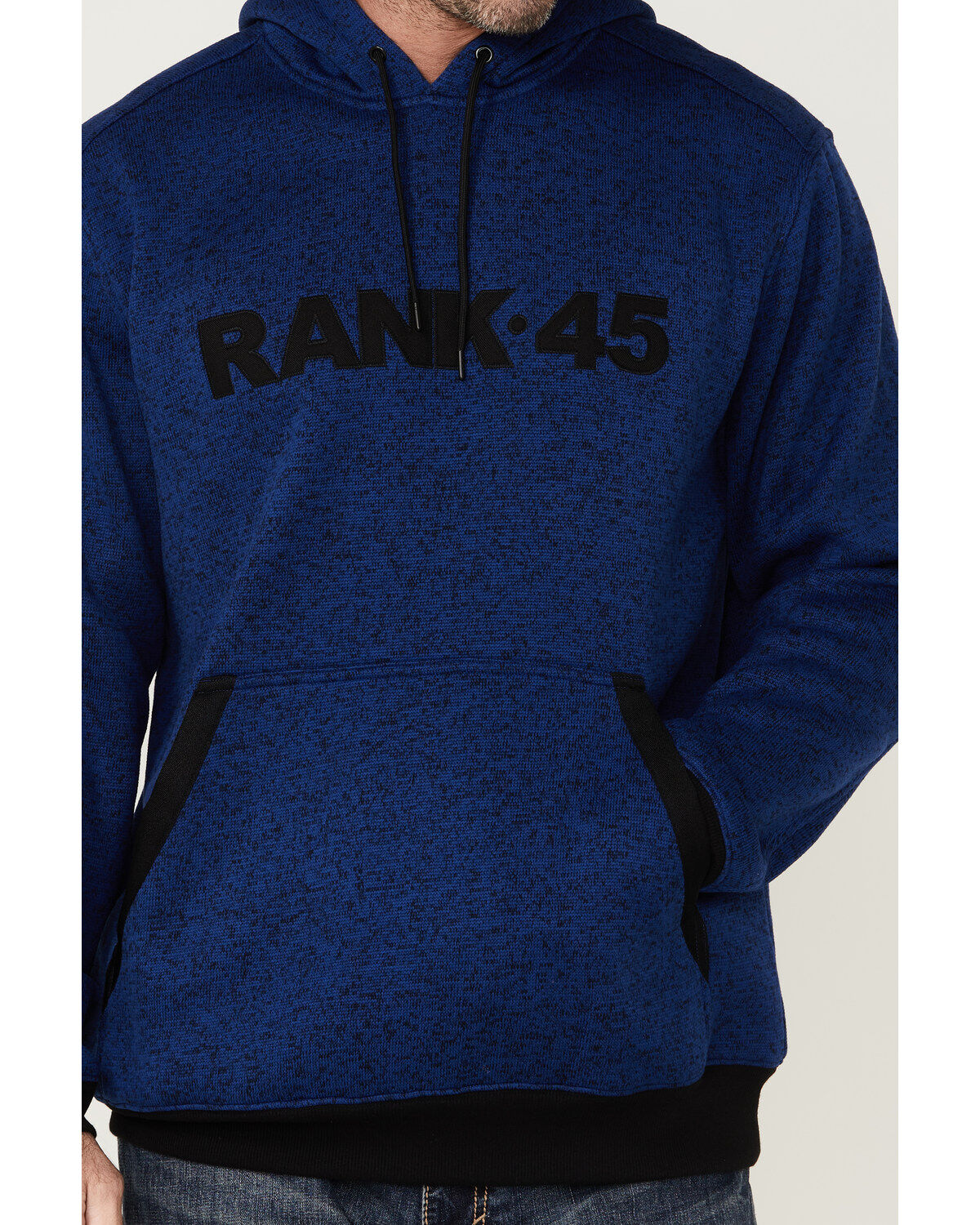 Image #4 - RANK 45® Men's Ranhan Logo Hooded Sweatshirt, Blue, hi-res